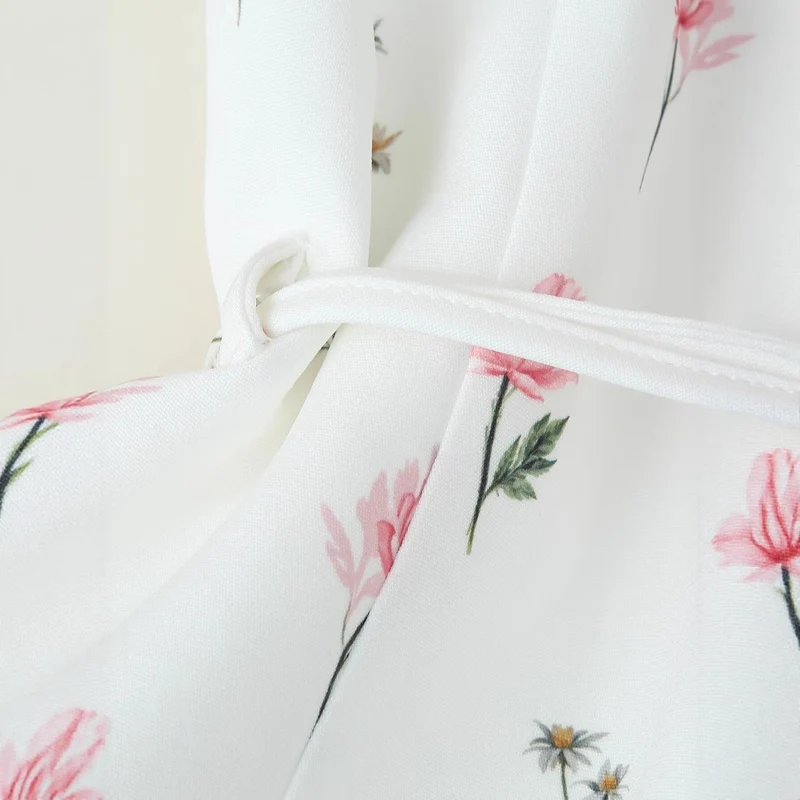 Damen taillierter Blazer mit floralem Alloverprint, Bindegürtel und Pattentaschen Nord Taschen