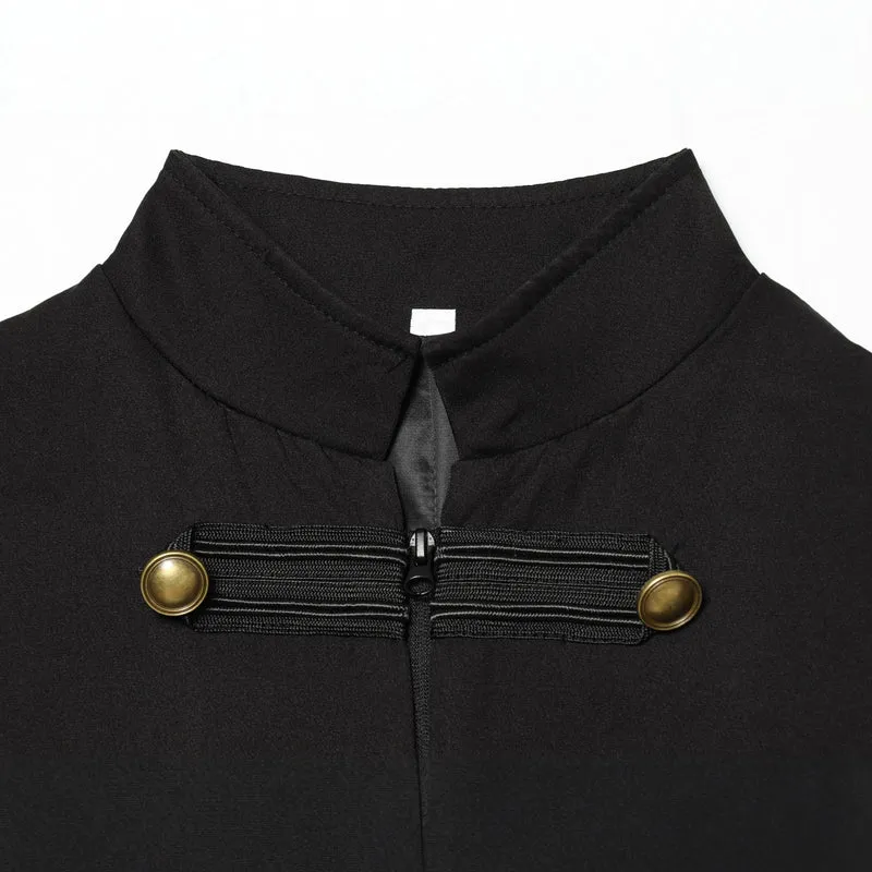 Damen Taillierte Military‑Weste mit Stehkragen und Zierriegeln Nord Taschen