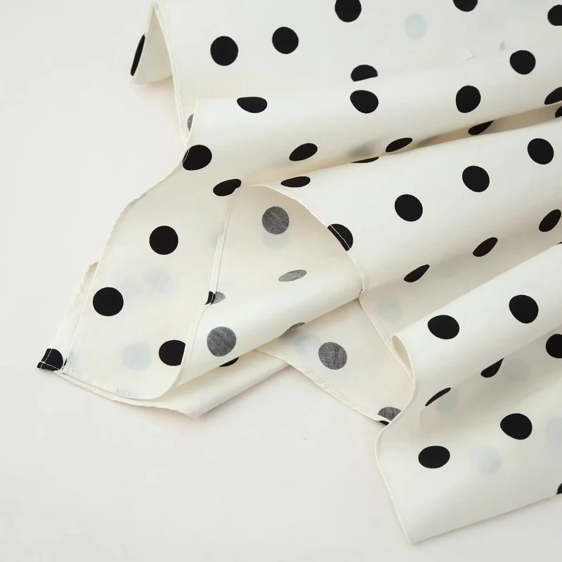 Damen Stufenrock aus leichter Viskose mit Tupfenprint und asymmetrischem Zipfelsaum Nord Taschen
