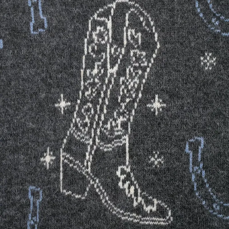 Damen Strickcardigan mit Pferde- und Hufeisen-Jacquard sowie dekorativen Stiefelknöpfen Nord Taschen