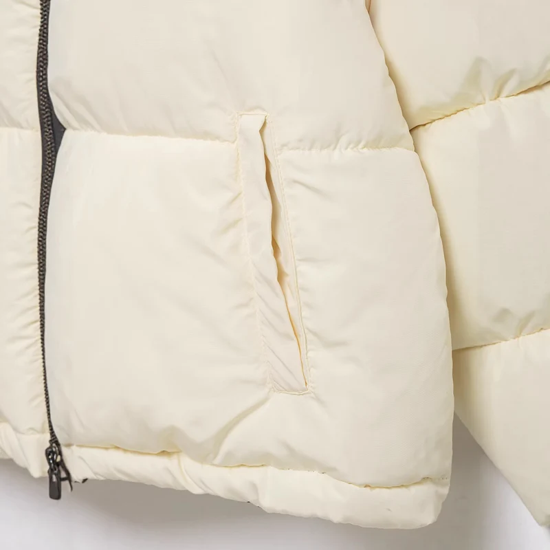 Damen Stepp-Daunenjacke mit hohem Stehkragen und abnehmbarer Kapuze Nord Taschen