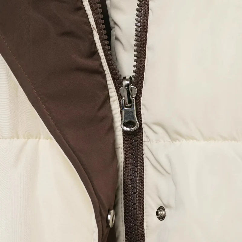 Damen Stepp-Daunenjacke mit hohem Stehkragen und abnehmbarer Kapuze Nord Taschen