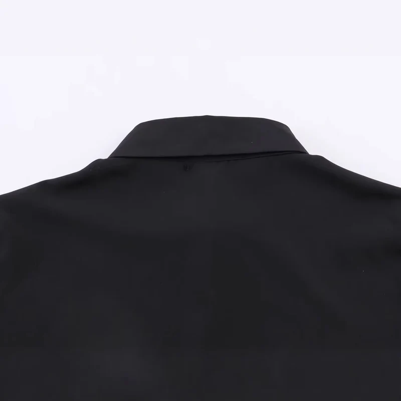 Damen Spitzenbluse mit floraler Spitze vorn, Satinärmeln und klassischem Hemdkragen Nord Taschen
