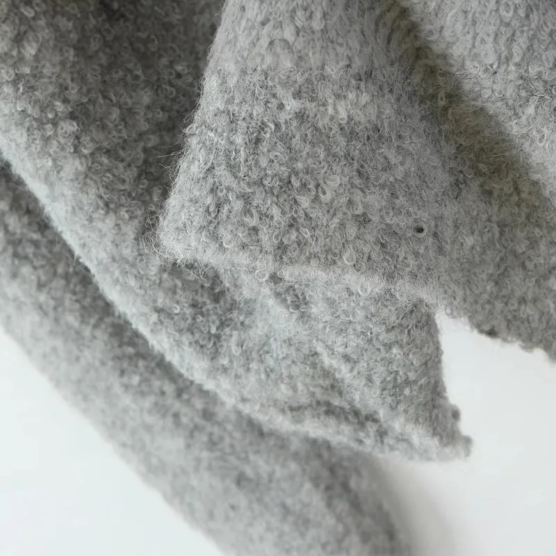 Damen Schulterfreier Oversized-Strickpullover mit weitem Umschlagkragen und voluminösen Ärmeln Nord Taschen