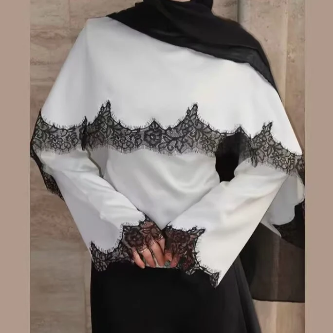 Damen Schultercape mit floraler Spitzenkante und weitem Fall Nord Taschen