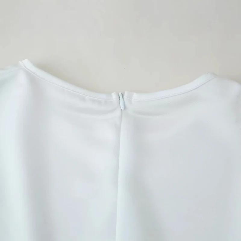 Damen Satinbluse mit Spitzenbesatz, Scallop-Saum und weitem Ärmel Nord Taschen