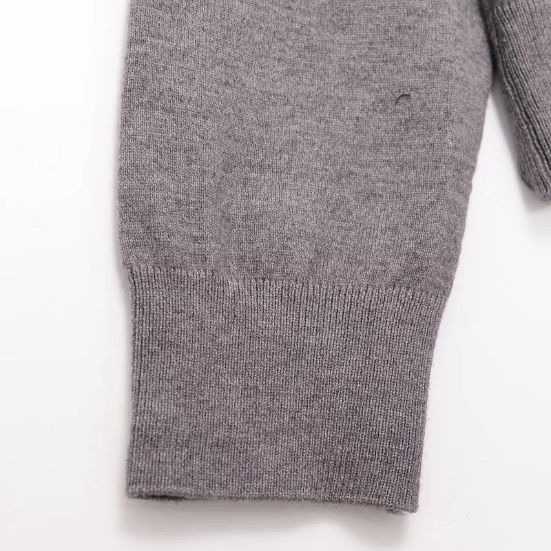 Damen Polokragen-Feinstrickpullover mit Knopfleiste und geripptem Saum Nord Taschen