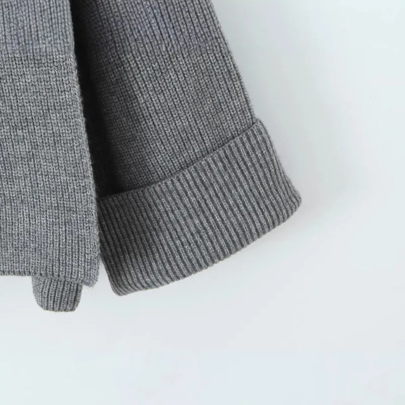Damen Oversized Rollkragen‑Strickpullover mit Rippstruktur Nord Taschen