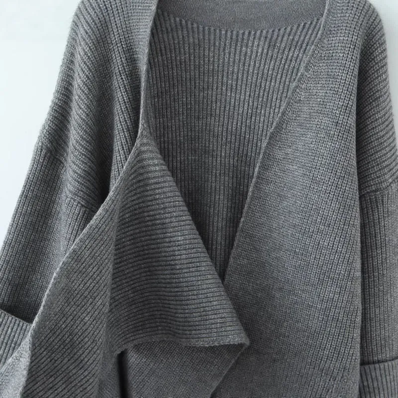 Damen Oversized Rollkragen‑Strickpullover mit Rippstruktur Nord Taschen