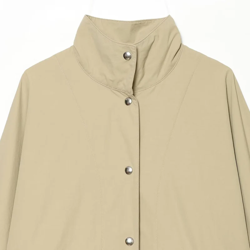 Damen Oversized Regenjacke im Cape‑Stil mit Stehkragen und Druckknopfblende Nord Taschen