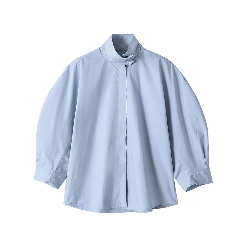 Damen Oversized Kurzjacke mit Stehkragen und weiten Raglanärmeln Nord Taschen