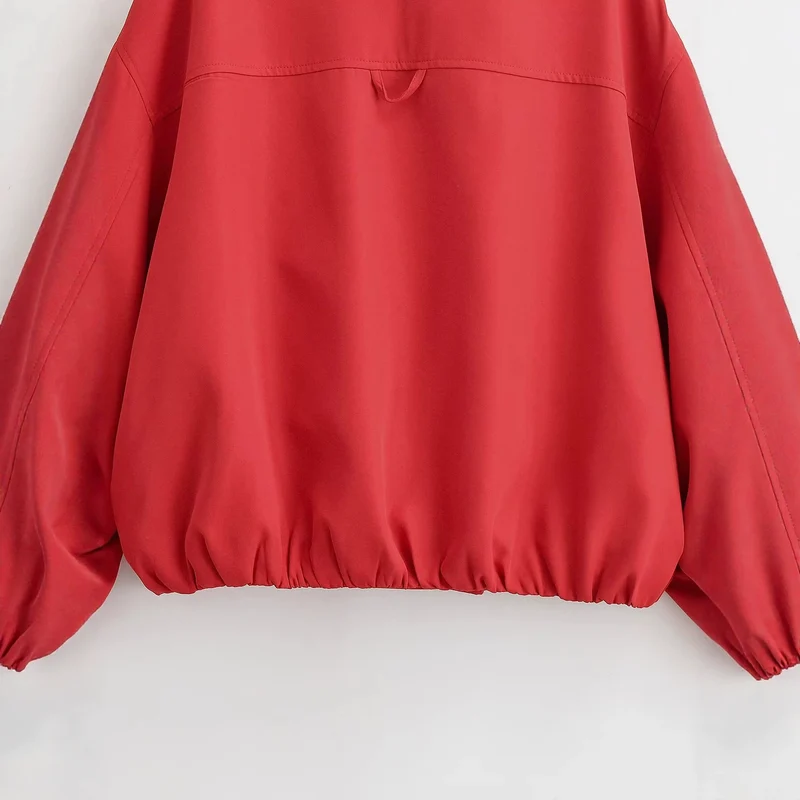 Damen Oversized Kimono-Übergangsjacke mit Raglanärmeln und elastischem Saum Nord Taschen