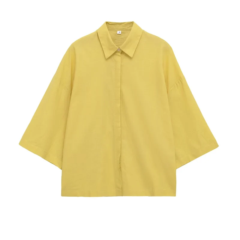 Damen Oversized-Hemdbluse mit kastiger Silhouette und Fledermausärmeln Nord Taschen