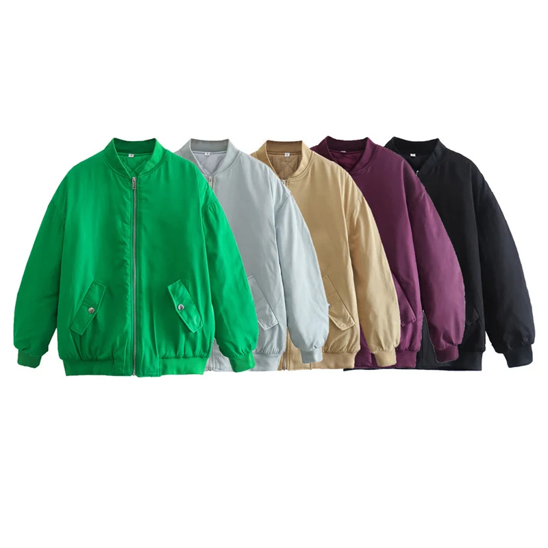Damen Oversized Bomberjacke im Boxy‑Schnitt mit Reißverschluss, Rippbündchen und Klappentaschen Nord Taschen