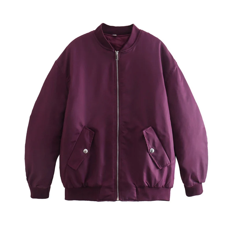 Damen Oversized Bomberjacke im Boxy‑Schnitt mit Reißverschluss, Rippbündchen und Klappentaschen Nord Taschen