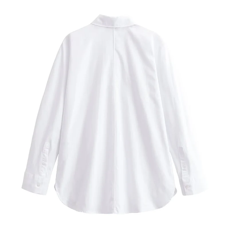 Damen Oversized-Bluse mit dekorativen Froschverschlüssen und Hemdkragen Nord Taschen