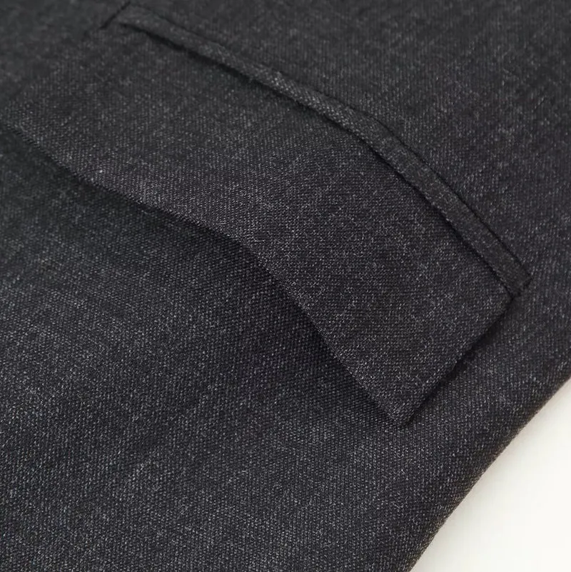 Damen Oversized-Blazer im Boxy-Schnitt mit asymmetrischem Stehkragen und verdeckter Knopfleiste Nord Taschen