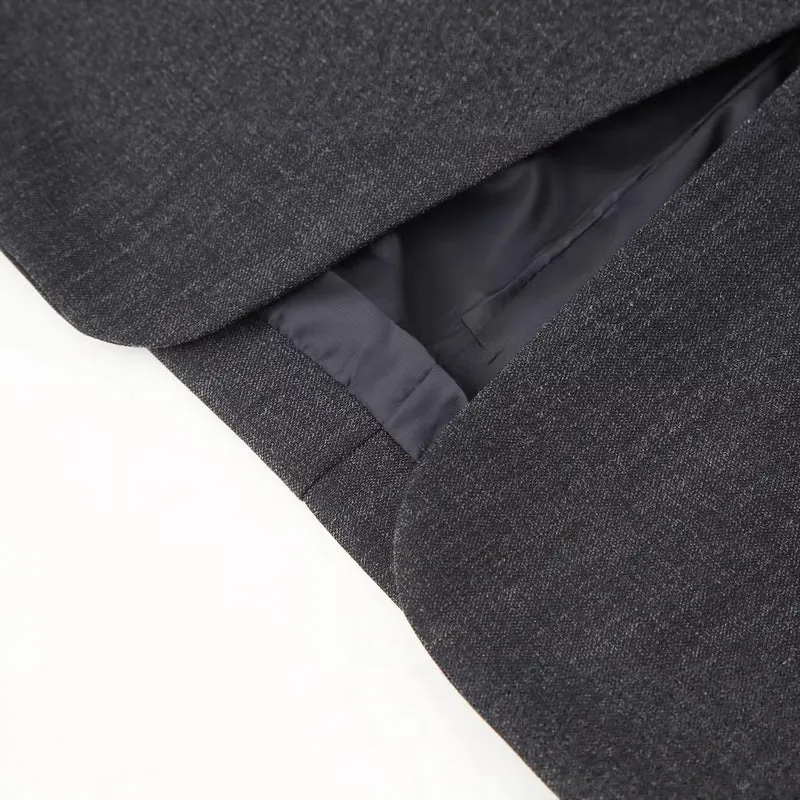 Damen Oversized-Blazer im Boxy-Schnitt mit asymmetrischem Stehkragen und verdeckter Knopfleiste Nord Taschen