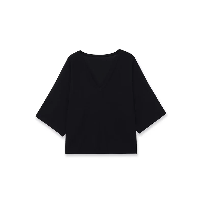 Damen Oversize V-Ausschnitt-Top mit Kimonoärmeln Nord Taschen