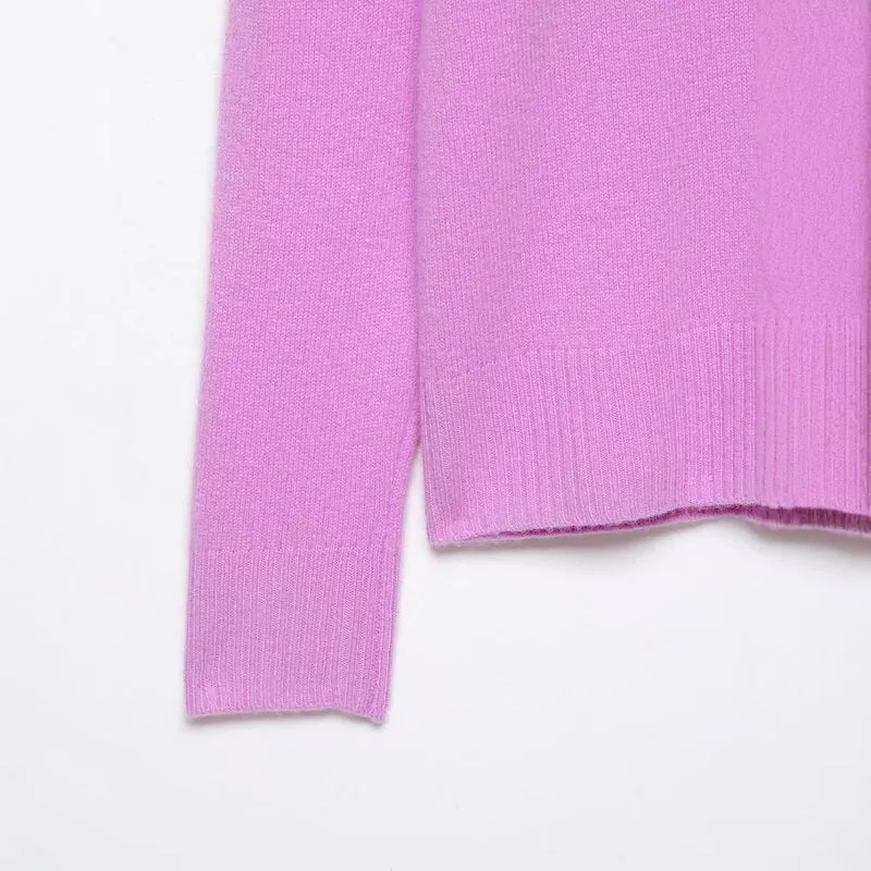 Damen Oversize V‑Ausschnitt Strickpullover mit überschnittener Schulter Nord Taschen