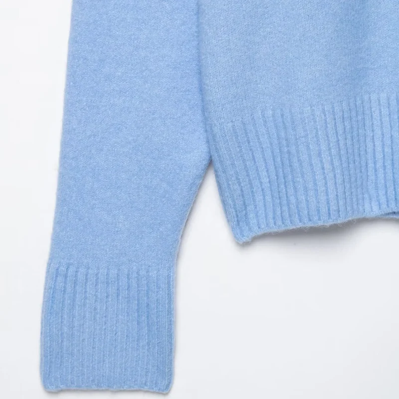 Damen Oversize V-Ausschnitt Pullover mit überschnittenen Schultern und breitem Rippbund Nord Taschen