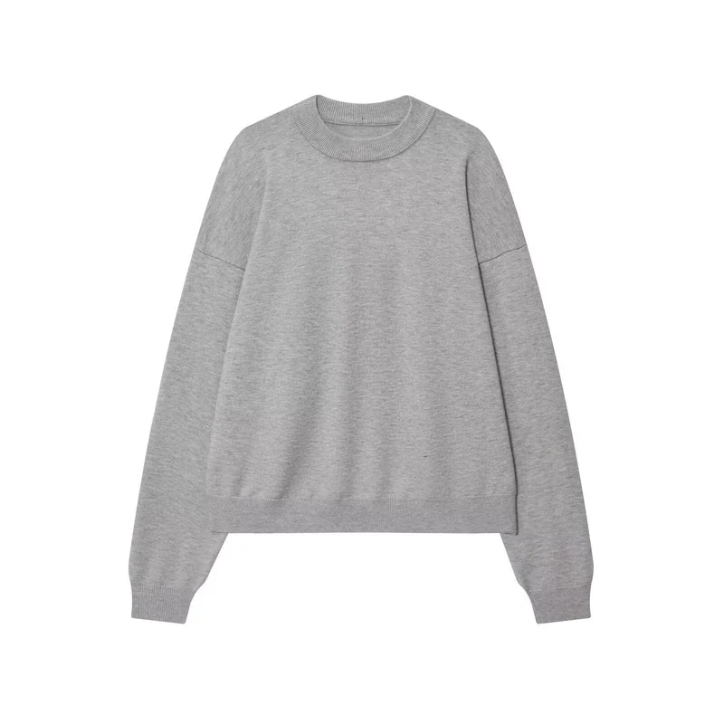 Damen Oversize Pullover mit weitem Rundhalsausschnitt und Rippbündchen Nord Taschen