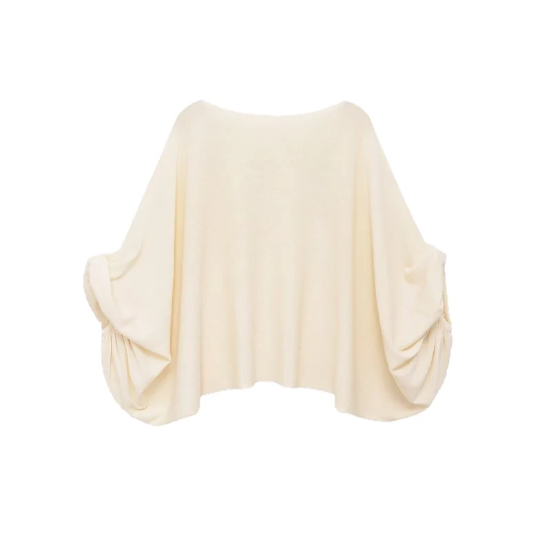 Damen Oversize Poncho-Top mit Fledermausärmeln und Tunnelzug-Detail Nord Taschen