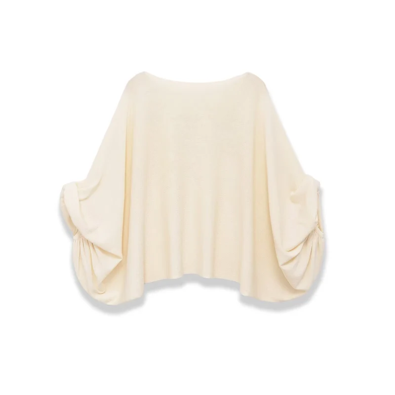 Damen Oversize Poncho-Top mit Fledermausärmeln und Tunnelzug-Detail Nord Taschen