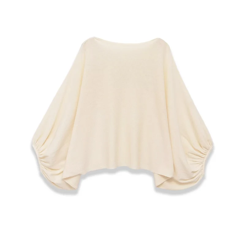 Damen Oversize-Poncho mit Fledermausärmeln und gerafftem Saum Nord Taschen