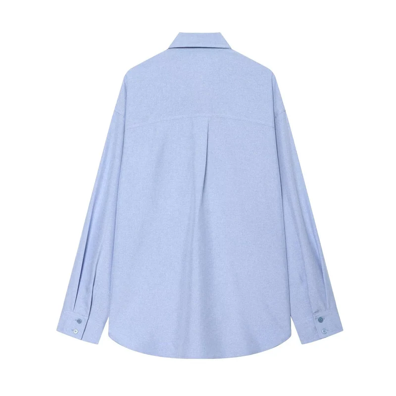 Damen Oversize-Hemdjacke mit Tunnelzug, Zierknotenverschluss und Hemdkragen Nord Taschen