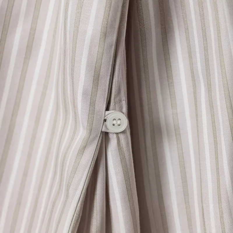 Damen Oversize-Hemdbluse mit feinem Streifenmuster und Westernpasse Nord Taschen