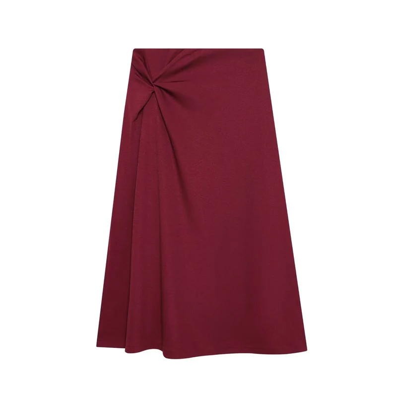 Damen Midirock mit Knotendetail und A-Linien-Schnitt Nord Taschen