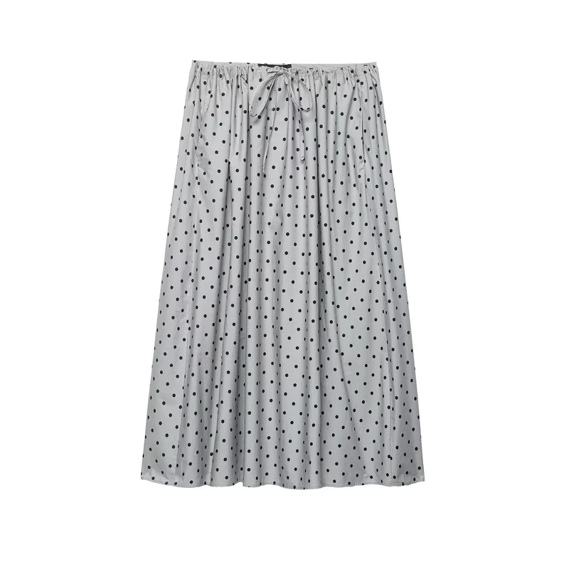 Damen Midirock mit elastischem Bund, Plissee‑Optik und Polka‑Dot‑Muster Nord Taschen