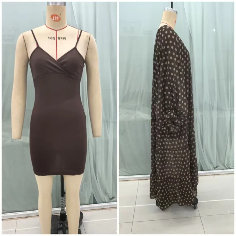 Damen Midikleid mit Volantstufen, Ballonärmeln und V-Ausschnitt Nord Taschen