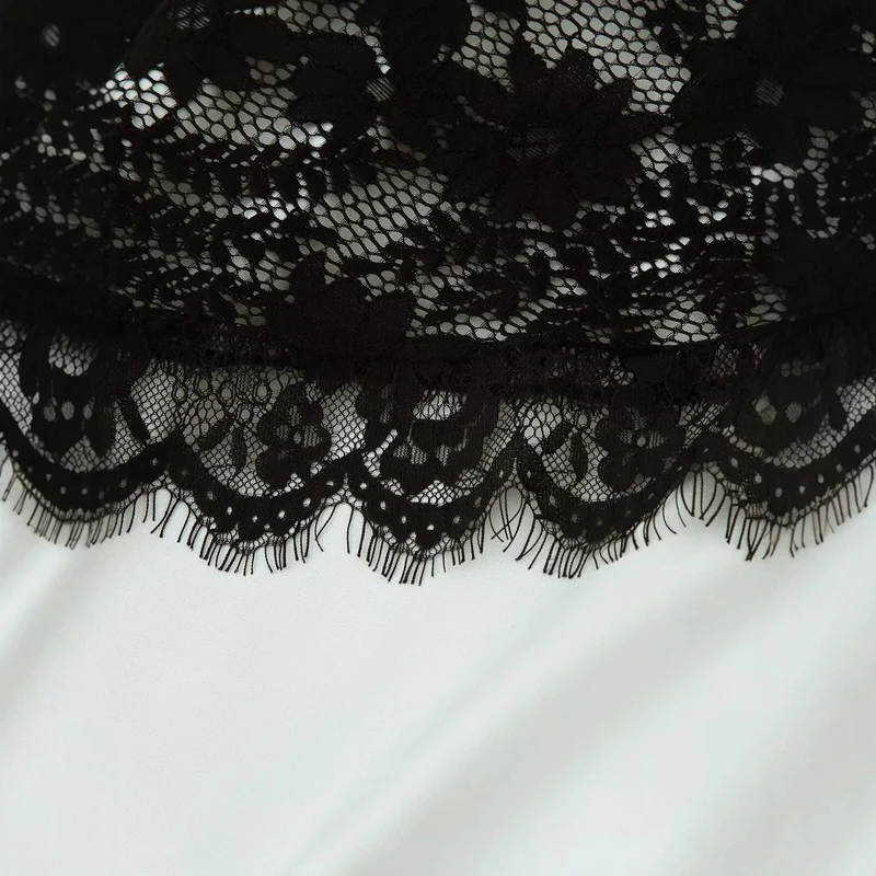 Damen Midikleid mit asymmetrischem Spitzenbesatz und Glockenärmeln Nord Taschen