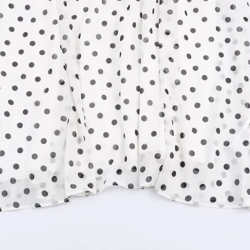 Damen Midikleid im Retro-Punkte‑Look mit taillierter Schnittführung und Ballonärmeln Nord Taschen