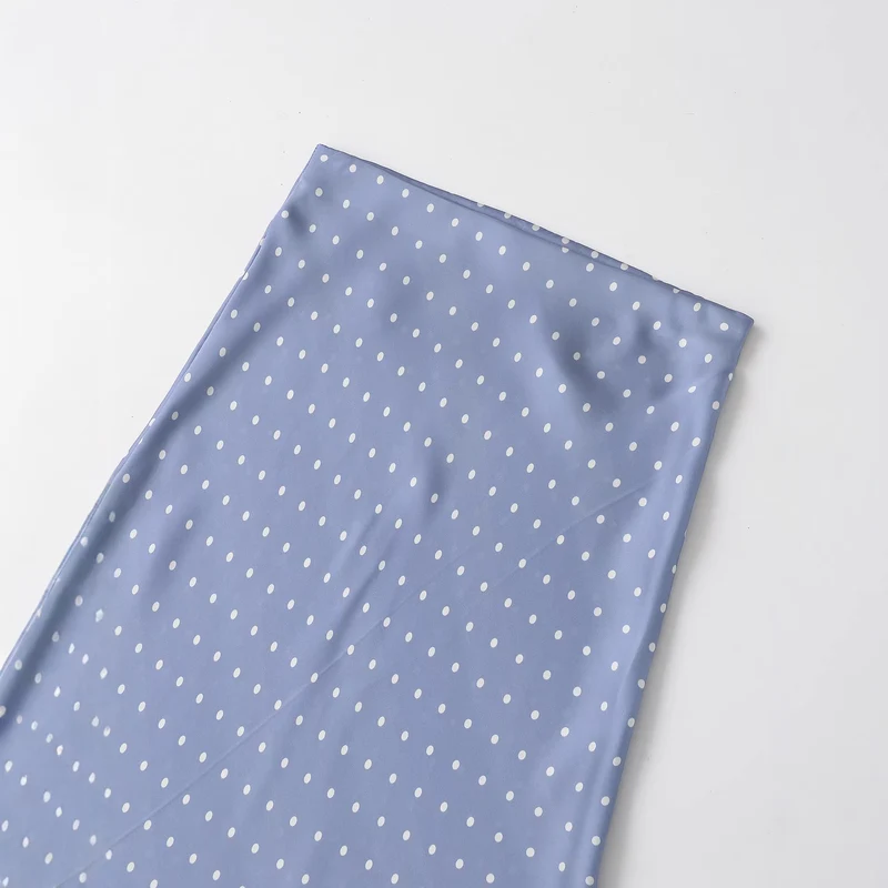 Damen Midi-Rock aus Satin im A-Linien-Schnitt mit hoher Taille und Polka-Dot-Print Nord Taschen