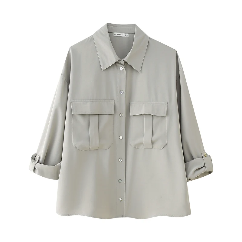 Damen Lockere Blusenjacke und weite Culotte im Set Nord Taschen