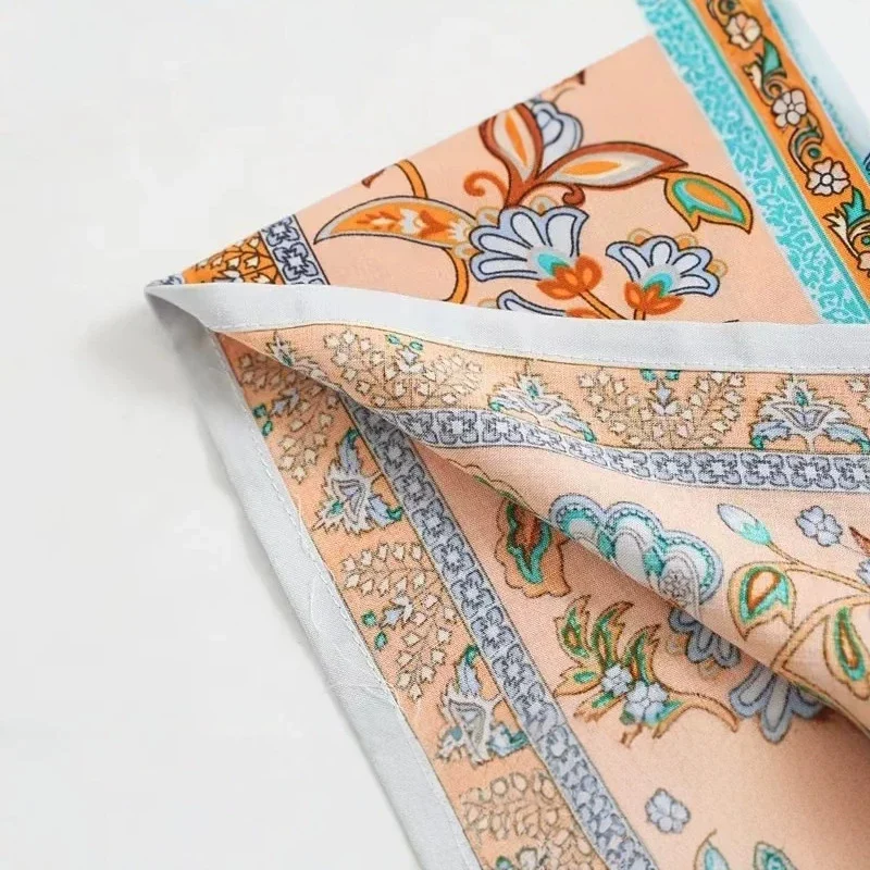 Damen Leichter Boho-Kimono-Bademantel mit Gürtel und floralem Allover-Print Nord Taschen