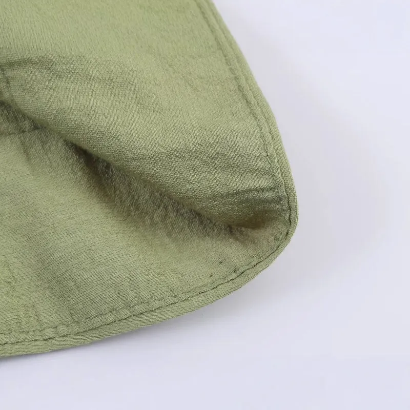 Damen Leichte Leinenoptik‑Bluse mit Knopfleiste und gerafften Fledermausärmeln Nord Taschen