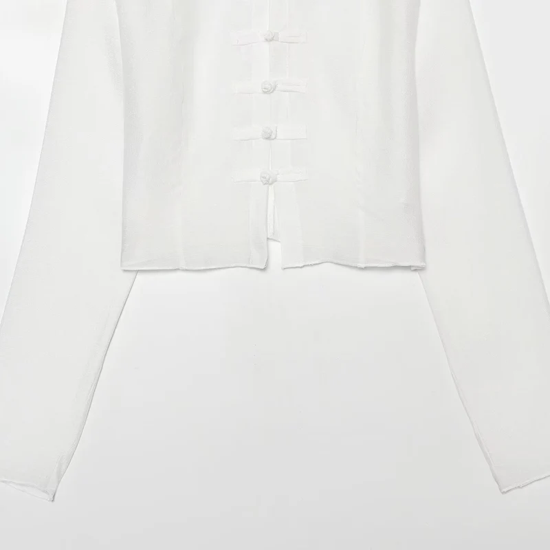 Damen Leichte Cropped-Jacke mit Stehkragen und traditionellen Knebelverschlüssen Nord Taschen