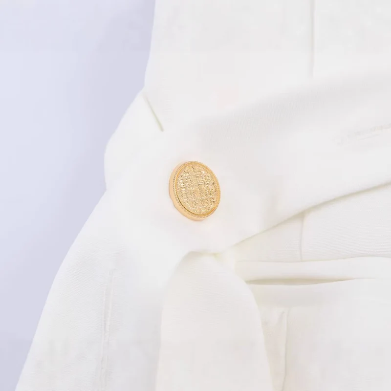 Damen Langline-Blazer mit goldbestickten Schultern und Bindegürtel Nord Taschen