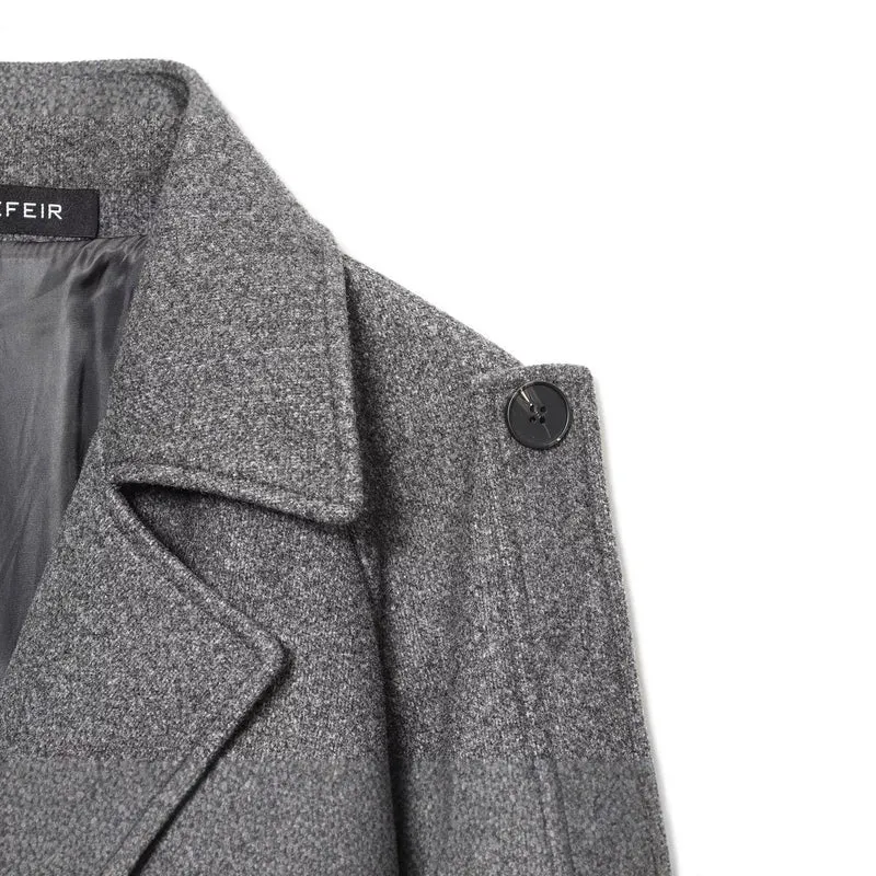Damen Langer Woll-Trenchcoat mit Bindegürtel Nord Taschen