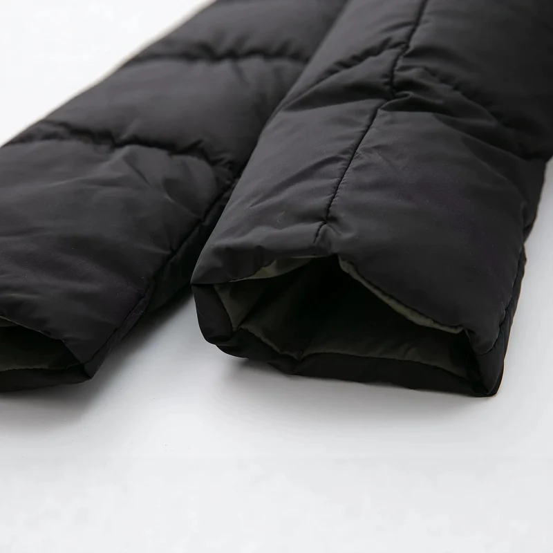 Damen langer gesteppter Winterparka mit Kapuze Nord Taschen