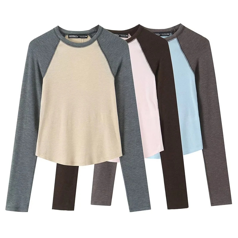 Damen Langarm-Raglanshirt aus weichem Jersey mit leicht tailliertem Schnitt Nord Taschen