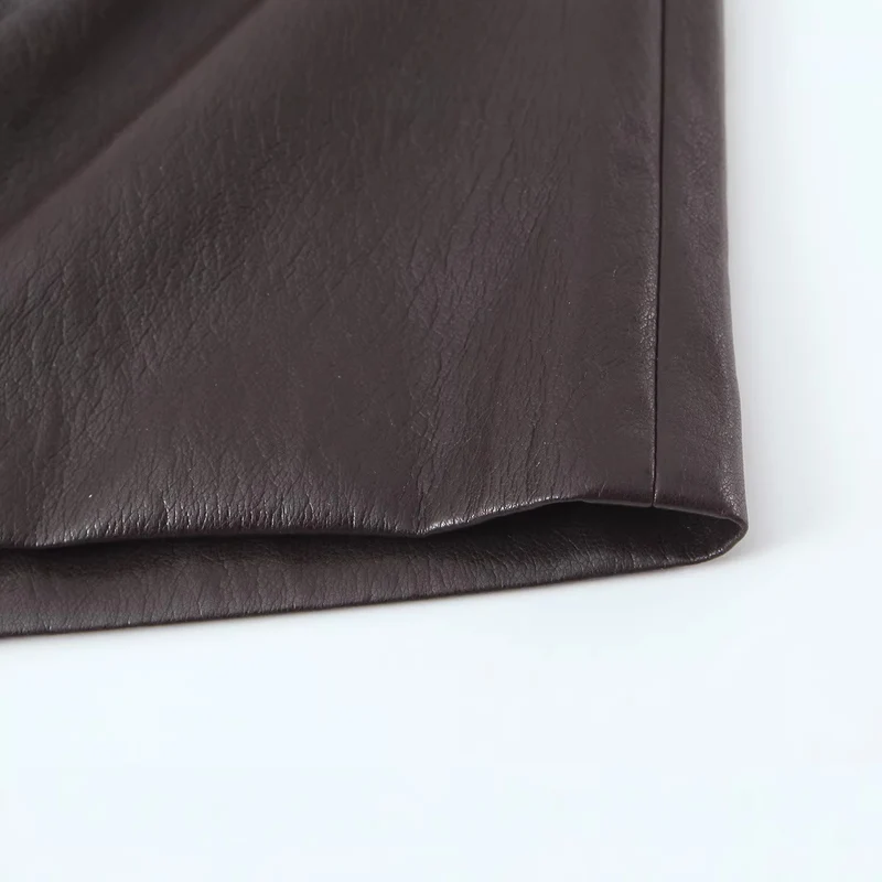 Damen Lang geschnittener Lederoptik-Midirock mit geradem Schnitt und schlanker Silhouette Nord Taschen