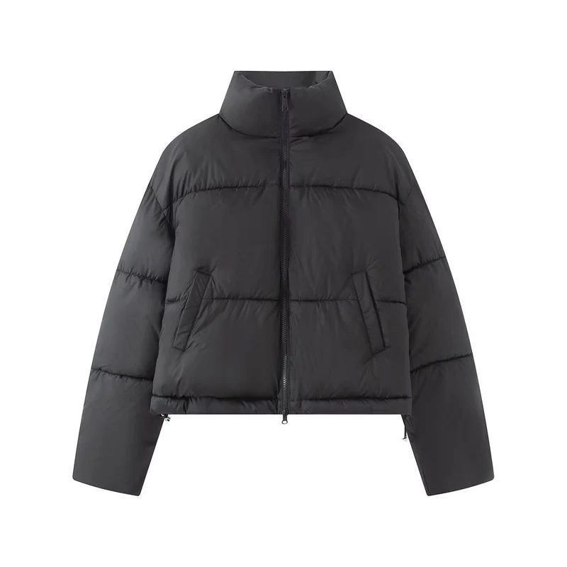 Damen Kurzjacke im Oversized-Boxy-Pufferstil mit hohem Stehkragen Nord Taschen