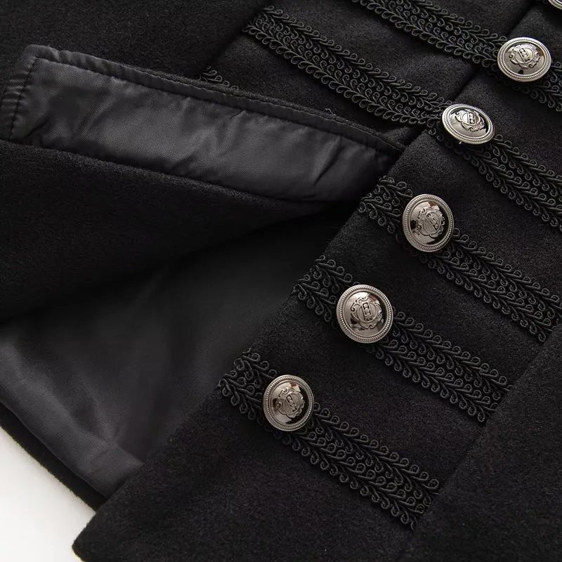 Damen Kurzjacke im Military‑Stil mit Stehkragen und Zierknopfleiste Nord Taschen