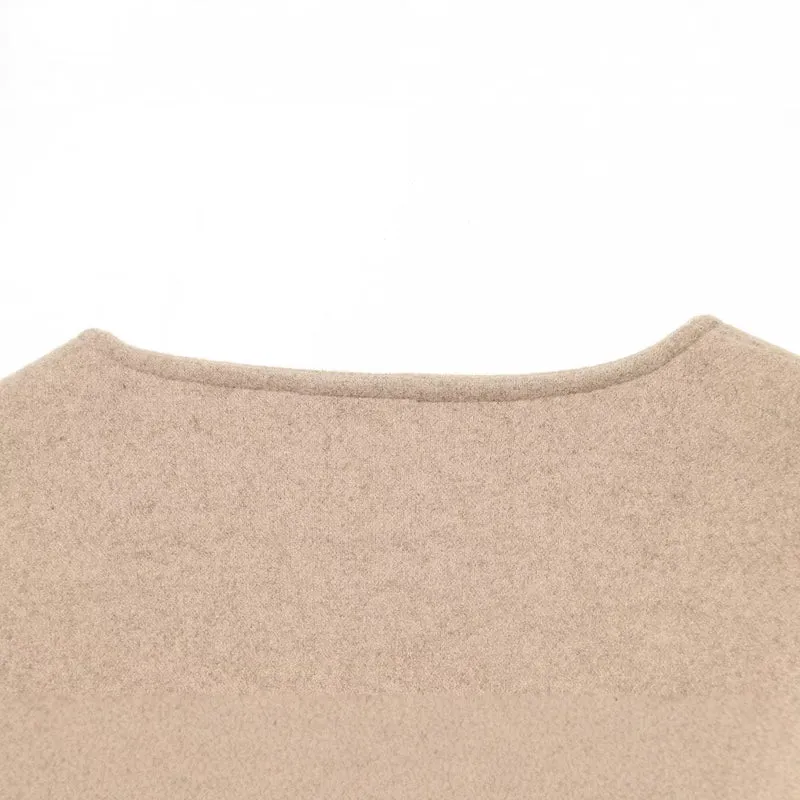 Damen Kurzjacke im Boxy‑Cropped‑Wollmix mit sichtbarem Metallreißverschluss und Kontrastmanschetten Nord Taschen