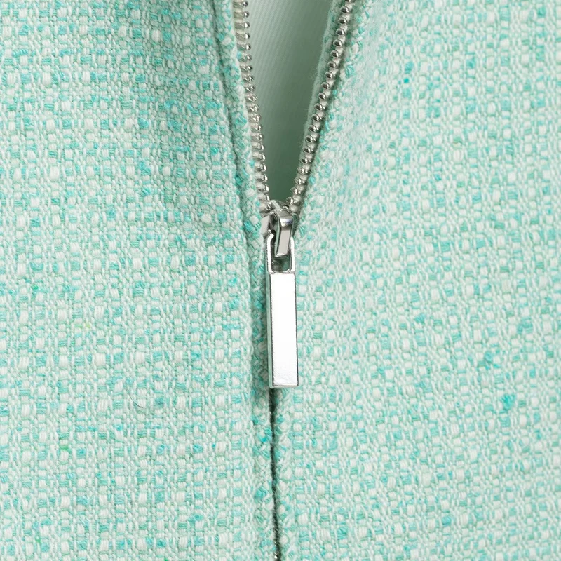 Damen Kurzjacke im Bouclé‑Mix mit verdecktem Reißverschluss und Hemdkragen Nord Taschen